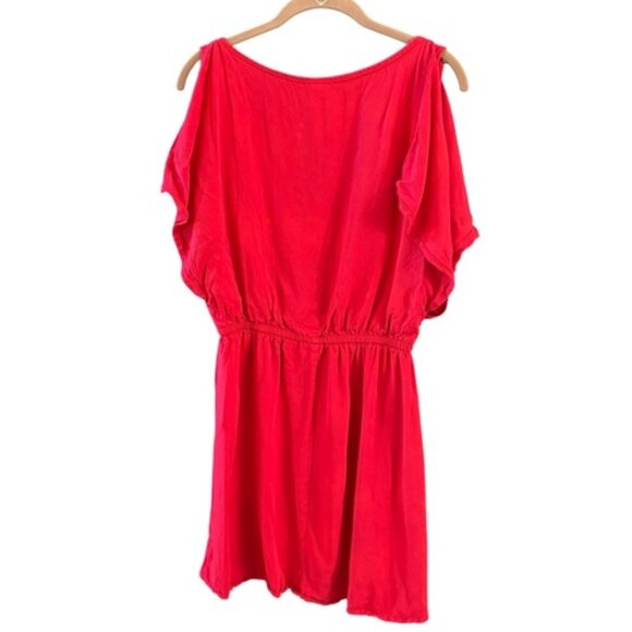 JustFab Red Embroidered Short Sleeve Dress M - Picture 8 of 11